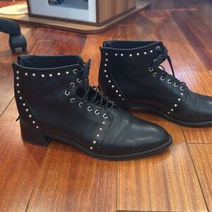 Stuart Weitzman Black Studded Men's Boots